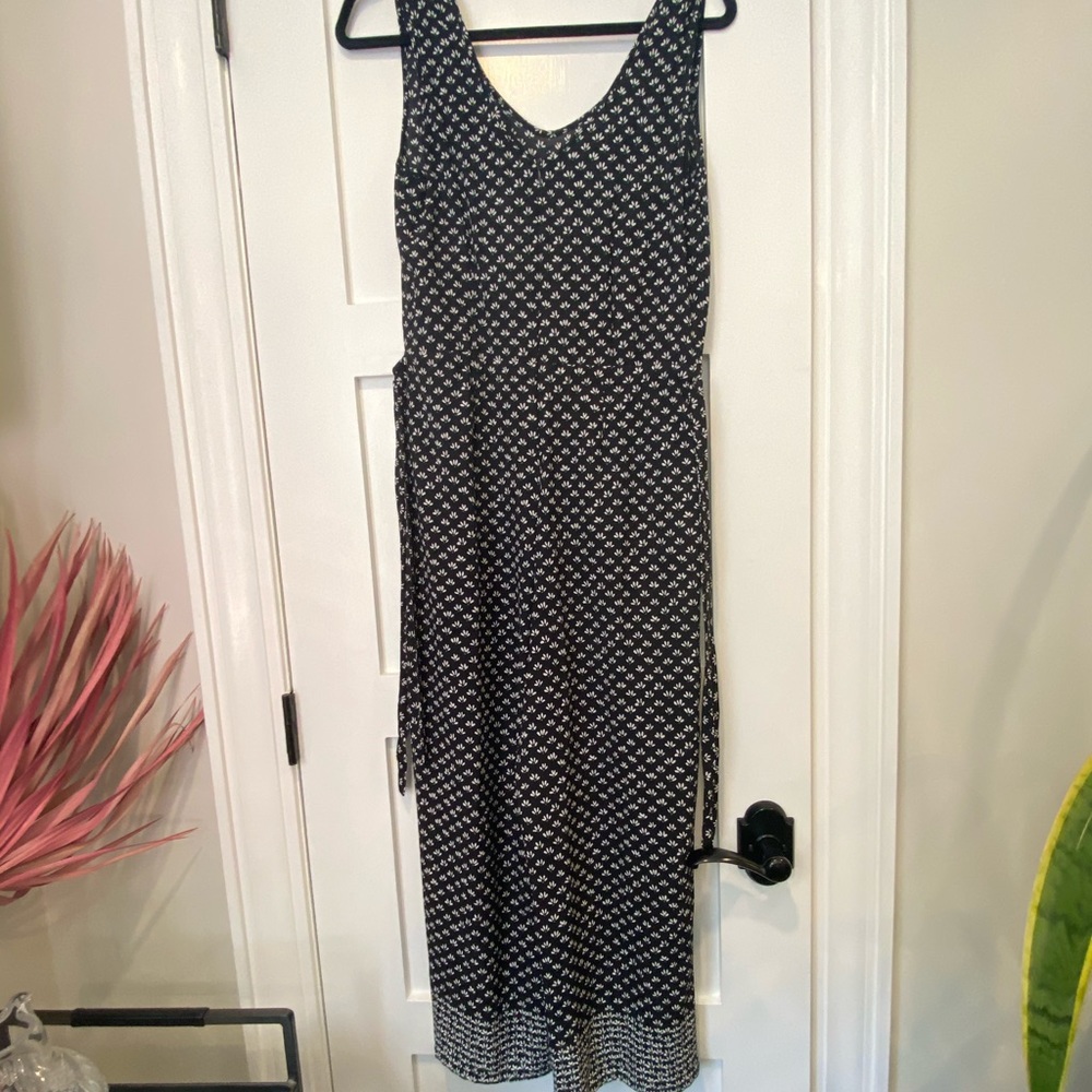 Max Studio black floral jumpsuit